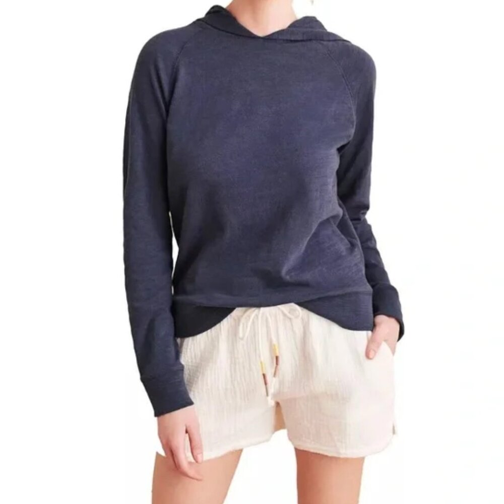 Faherty Women's Sunwashed Slub Hoodie washed navy size medium